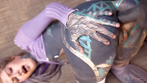 Horny amateur blonde with pierced ass and tattooed ass