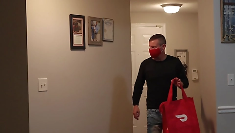 Ebony babe got delivery guy to fuck her in different ways