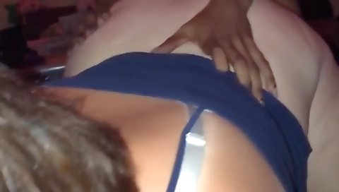 Amateur interracial threesome with a big booty babe