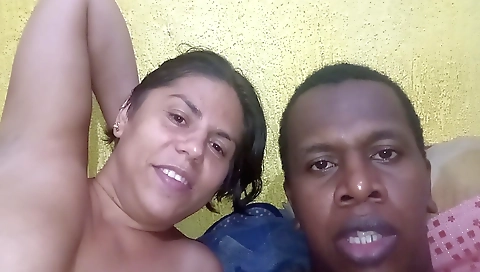 A brunette with a big booty is getting fucked in the bedroom