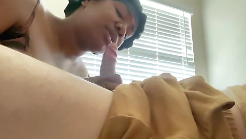 Horny ebony with a big ass gets her pussy deepthroated