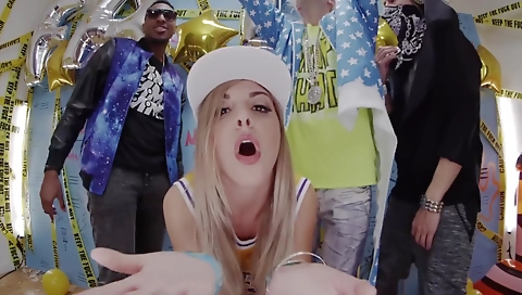 Good looking red haired teen showing off to the public