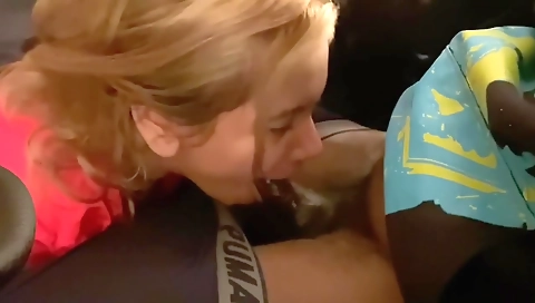 Blonde amateur video with a big load of cum on her face