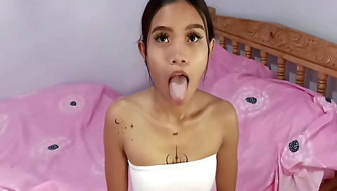 Asian chick with a tattooed pussy is getting fucked
