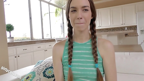 Blonde girl and her black boyfriend are having a sex cast