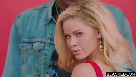 Horny amateur milf sucks an interracial cock from behind