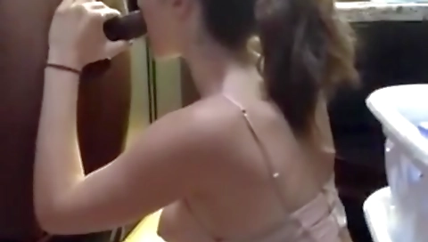 Busty teen 18+ fucks her stepfather in the kitchen