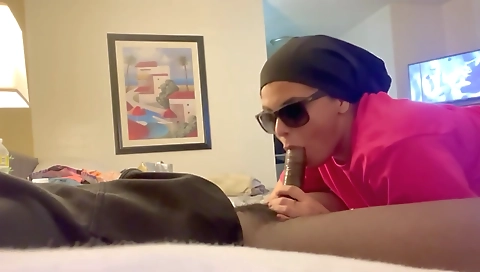 Amateur milf with a big cock 18+ enjoys a great blowjob