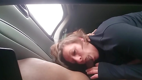 Blonde amateur milf with a big cock handjob and deepthroat