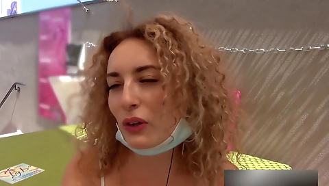 Interracial gangbang with two sluts in a swinger club