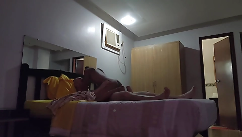 Webcam ebony chick gets hard cock in her mouth and pussy