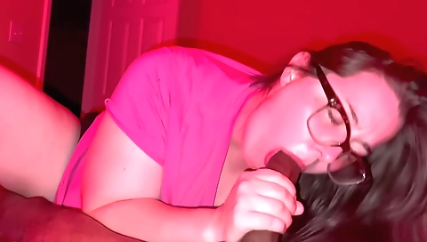 Amateur brunette milf with a round ass has a big cock