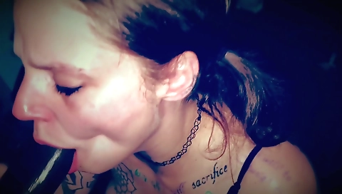 Brunette teen gets her mouth and pussy deepthroated