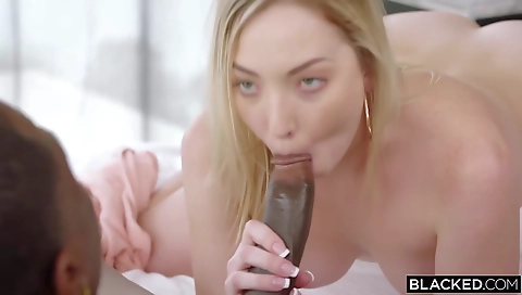 Amateur interracial creampie video with busty blonde and dude